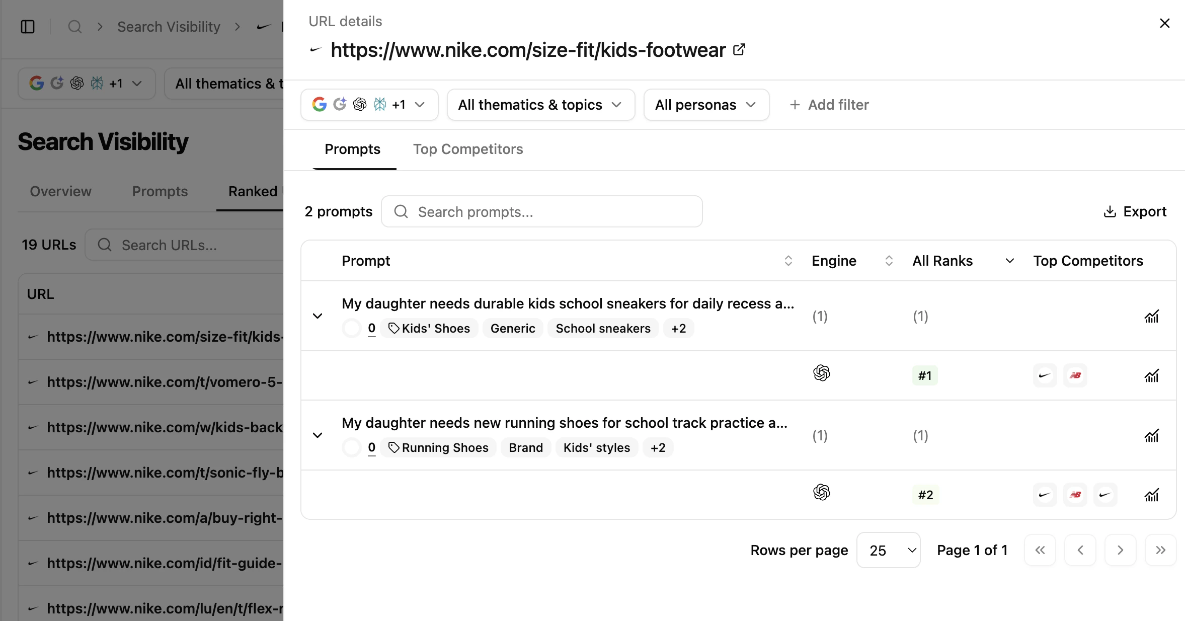 URL detail panel