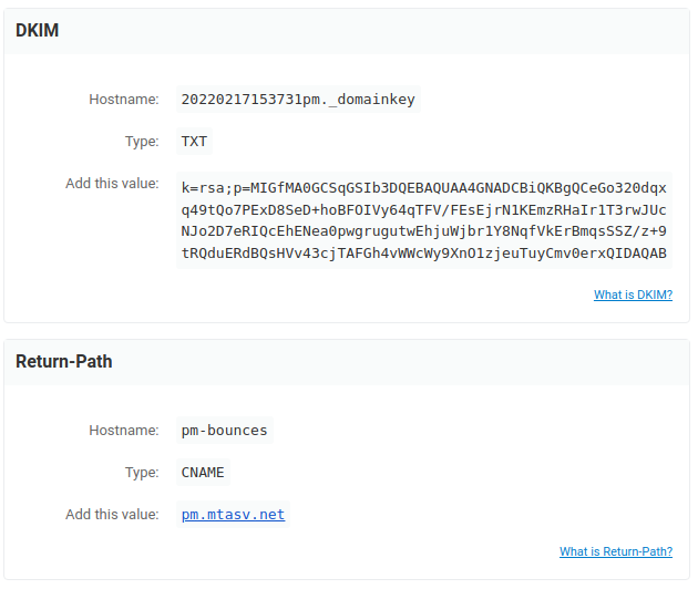 Registros DKIM y Return-Path entregados por Jelou