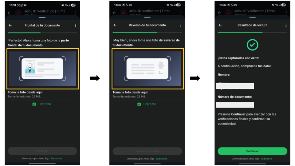 Vista general del flujo de documento en Flows con recuadros amarillos en las secciones personalizables
