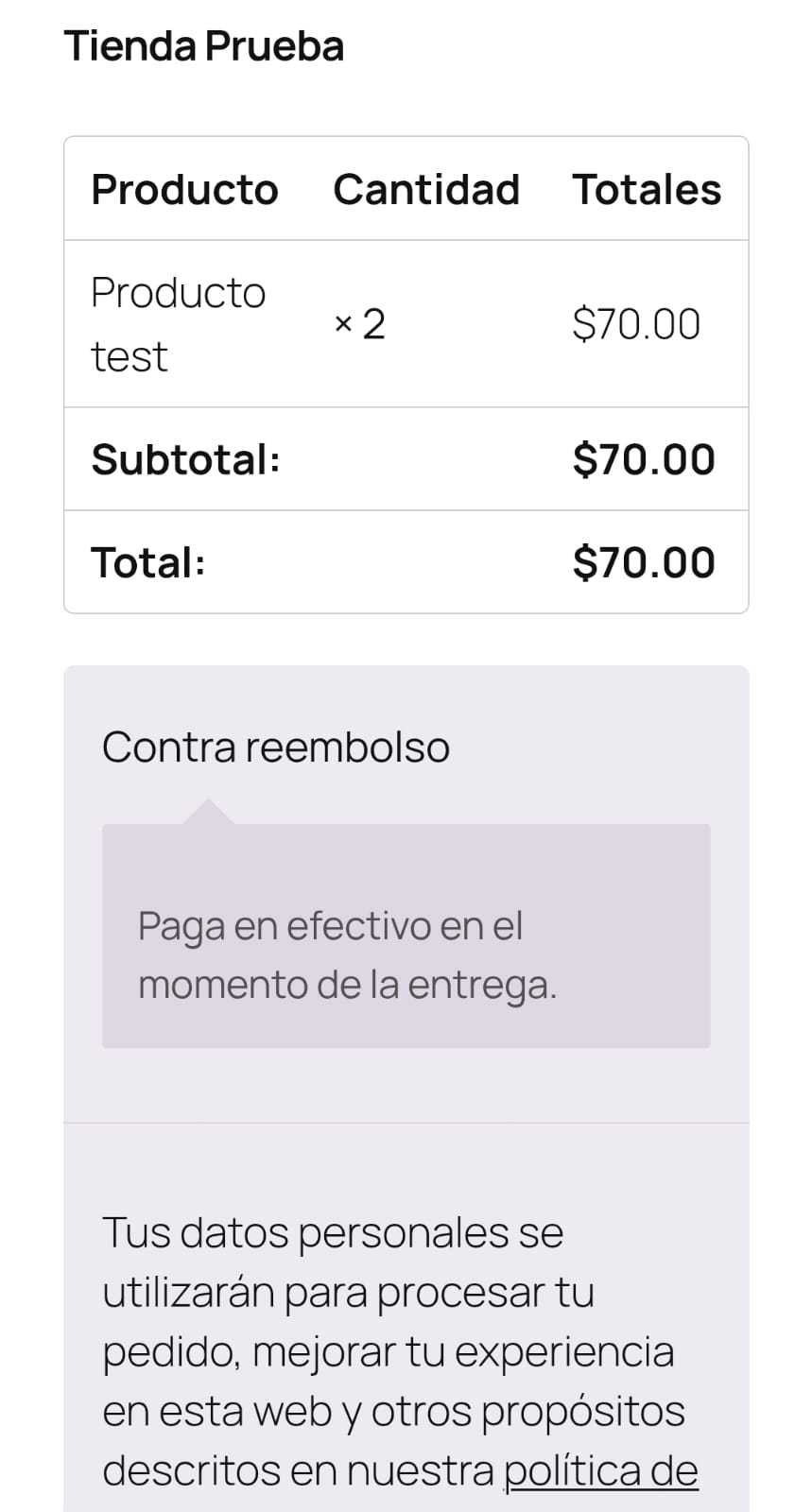 Checkout nativo do WooCommerce aberto pelo link gerado pelo Jelou