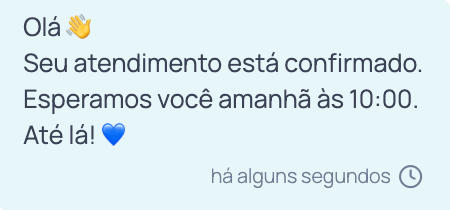 Mensagem agrupada na conversa do atendente: quatro linhas de texto em um único balão, com o ícone de relógio ao lado do horário