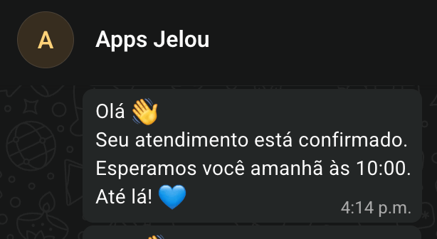 Conversa de WhatsApp do cliente com as quatro mensagens do atendente recebidas em um único balão, com um só horário de entrega