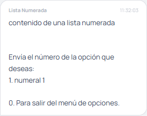 Numbered list with three options rendered as cards