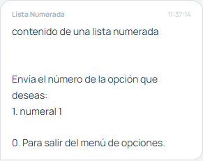 Lista numerada com três opções renderizadas como cartões