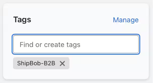 Shopify order with ShipBob-B2B tag successfully added