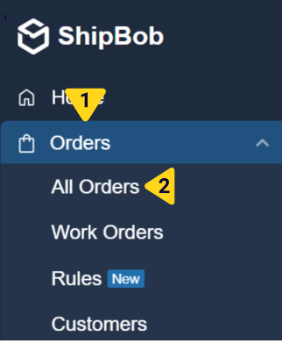 Orders navigation menu in Jetpack dashboard