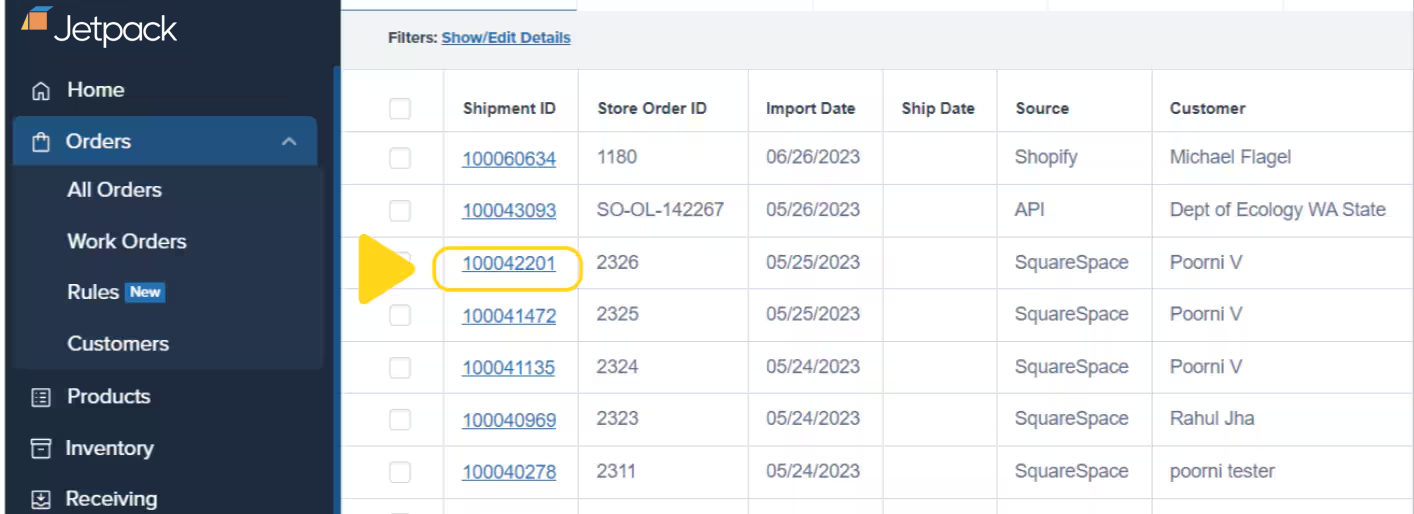 Order Details page showing Gift Message tile with Edit button
