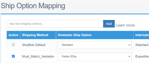 Order Import Details showing Store Shipping Method field