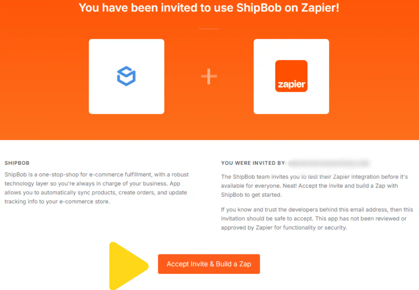 Zapier integration tile with GET APP button