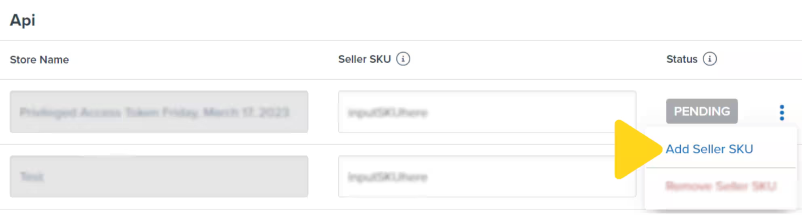 Add Seller SKU option in dropdown menu