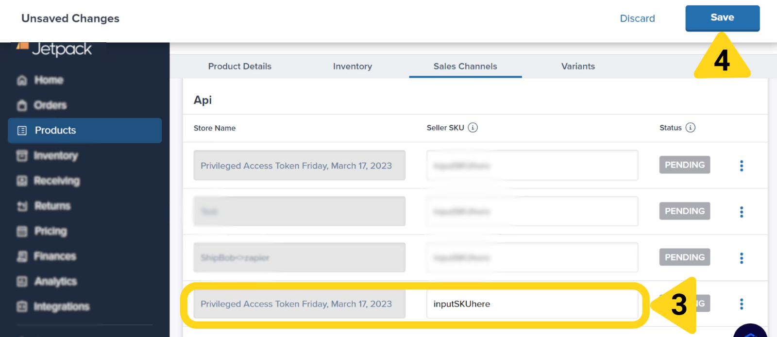 Save button after entering additional Seller SKU