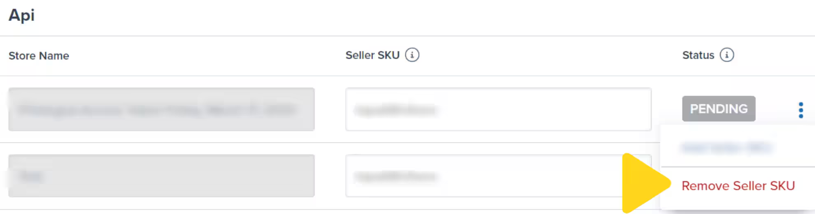 Remove Seller SKU option in dropdown