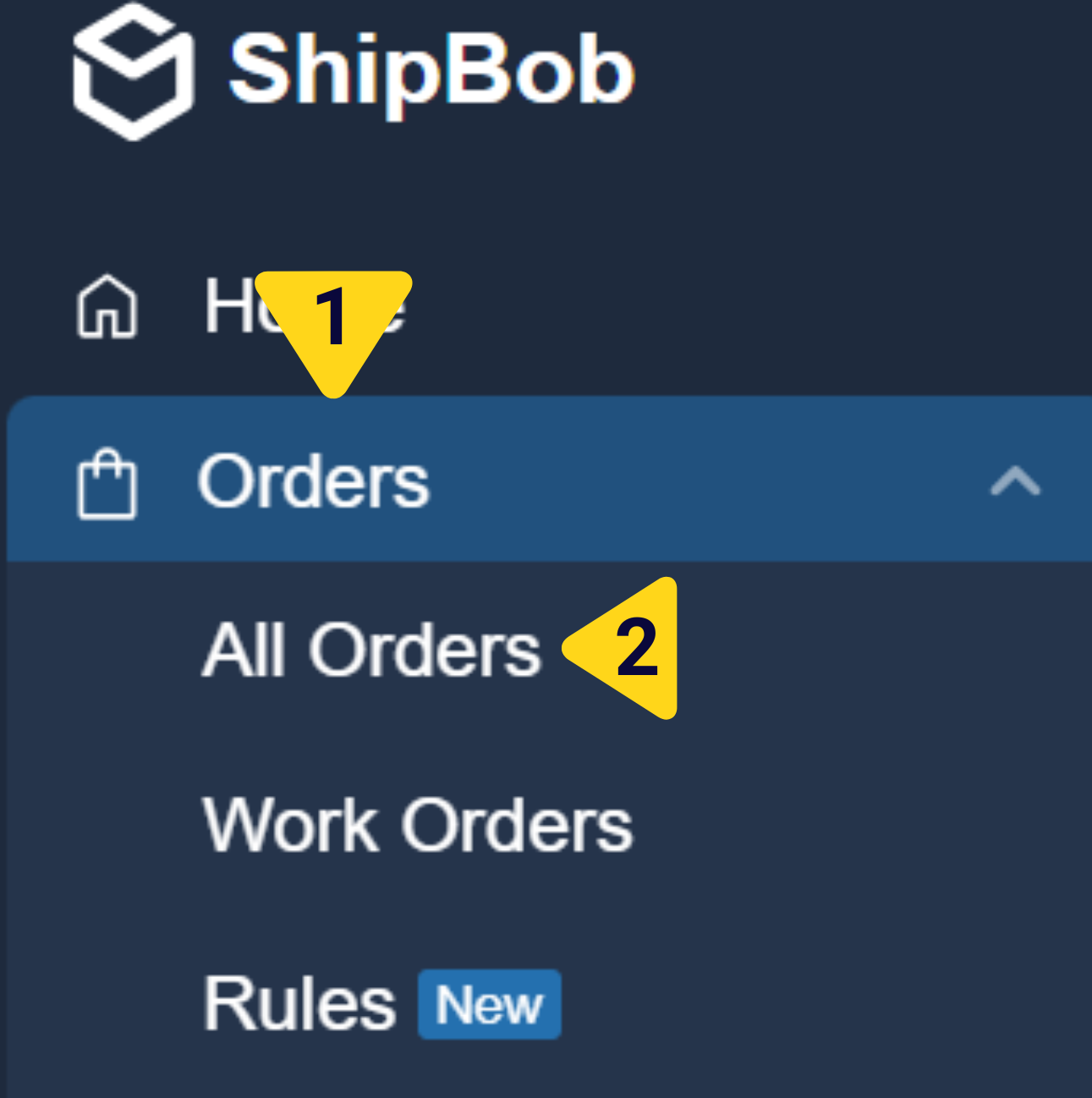 Orders page navigation in Jetpack dashboard showing Orders menu expanded with All Orders option