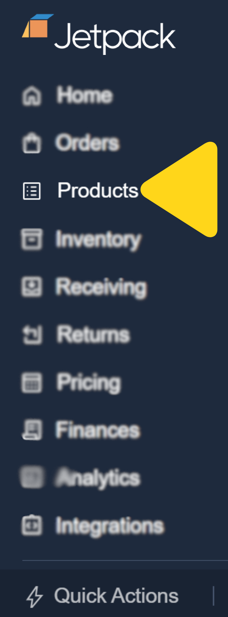 Navigating to Products page