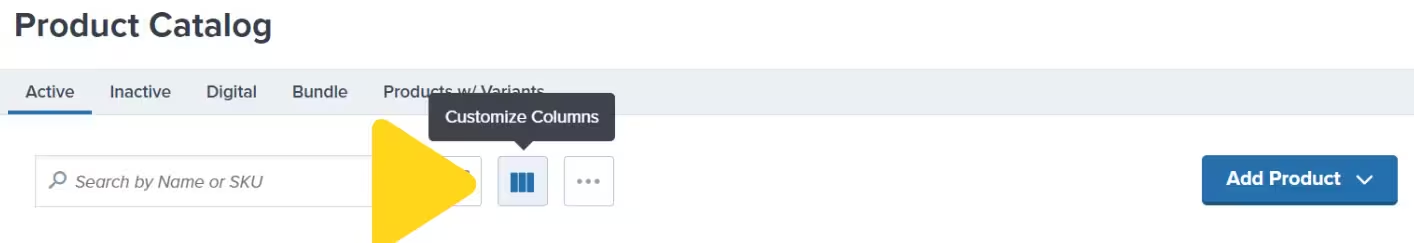 Customize columns icon location in toolbar