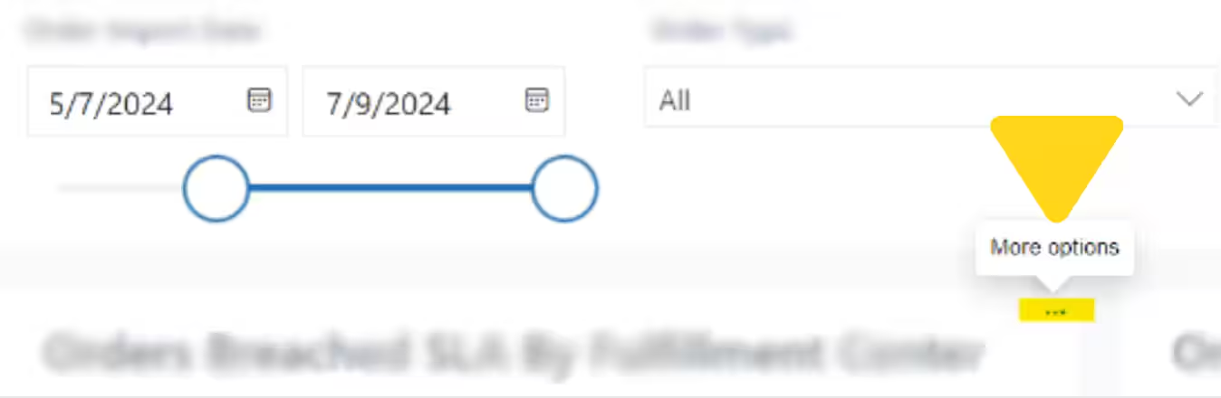 Three-dot menu for exporting sub-reports