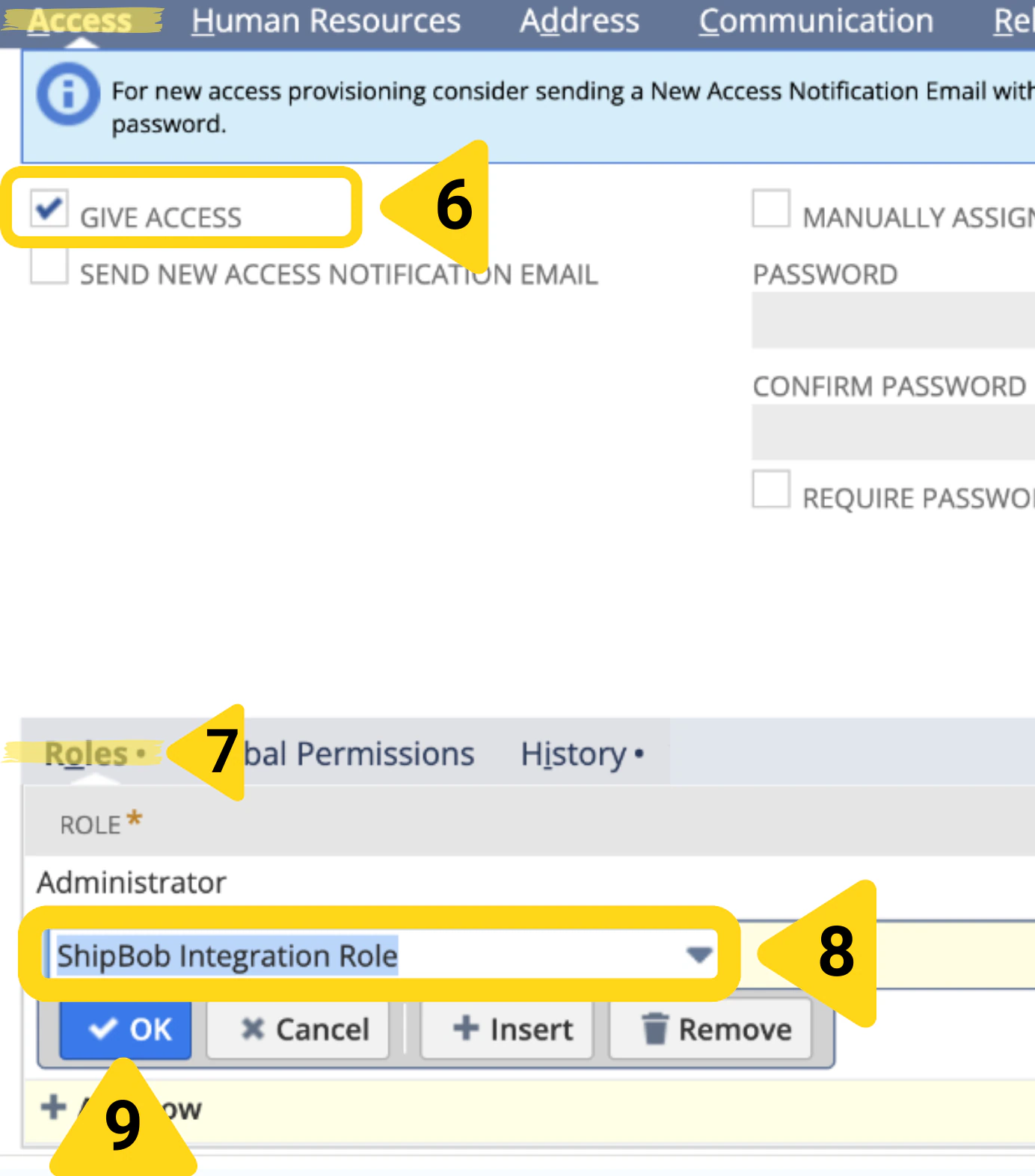 Connection Settings page showing both NetSuite and ShipBob with Connected status