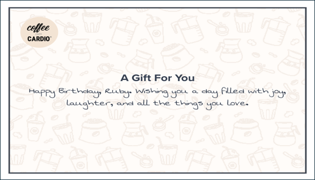 Example of Premium gift note with full-color background design