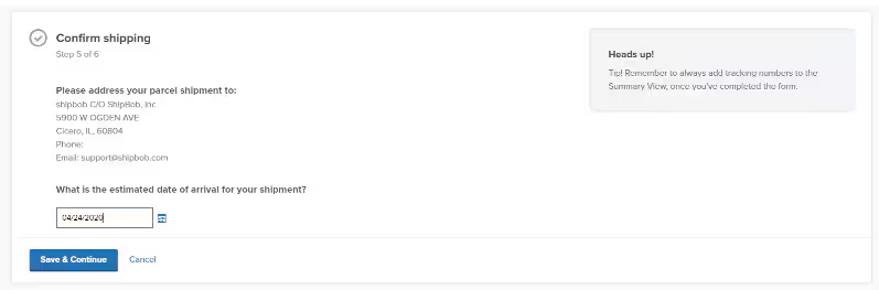 WRO review and submit screen
