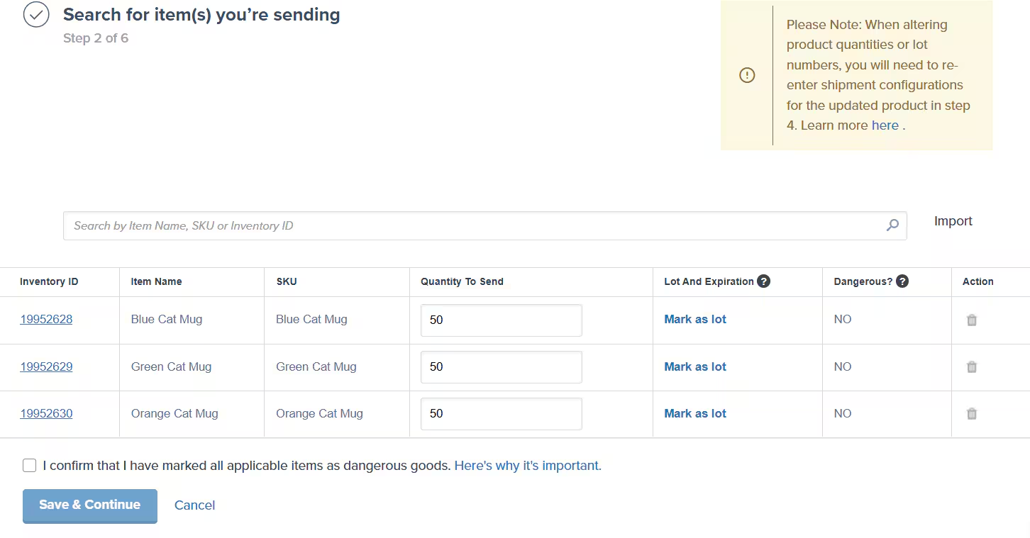 Product editing interface in WRO flow
