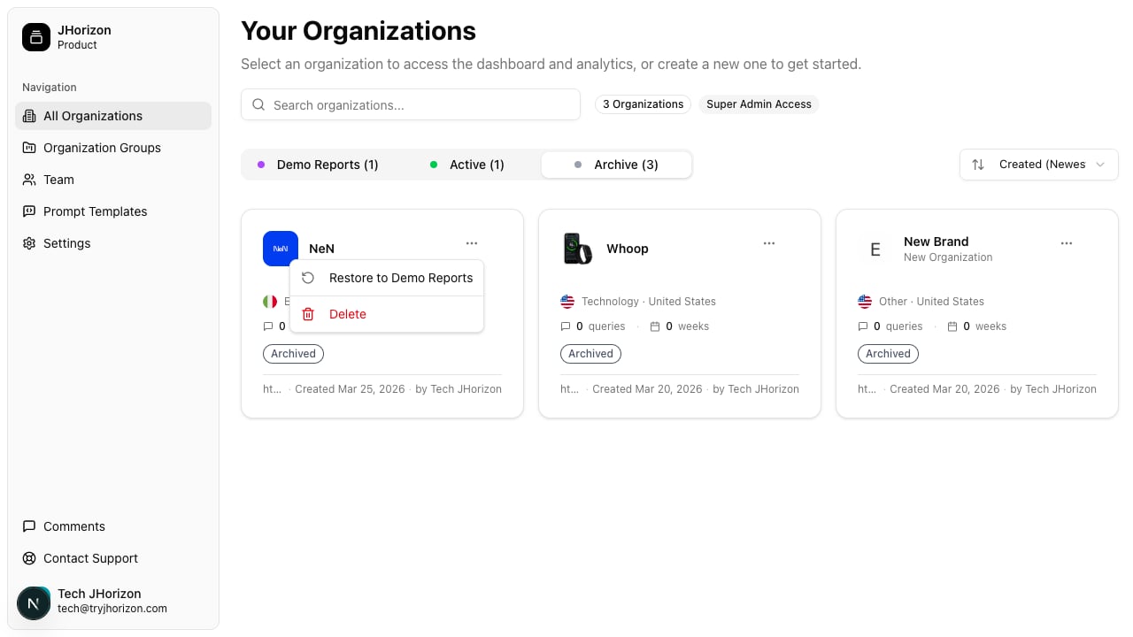 Three-dot menu showing Move to Active, Move to Archive, and Delete options