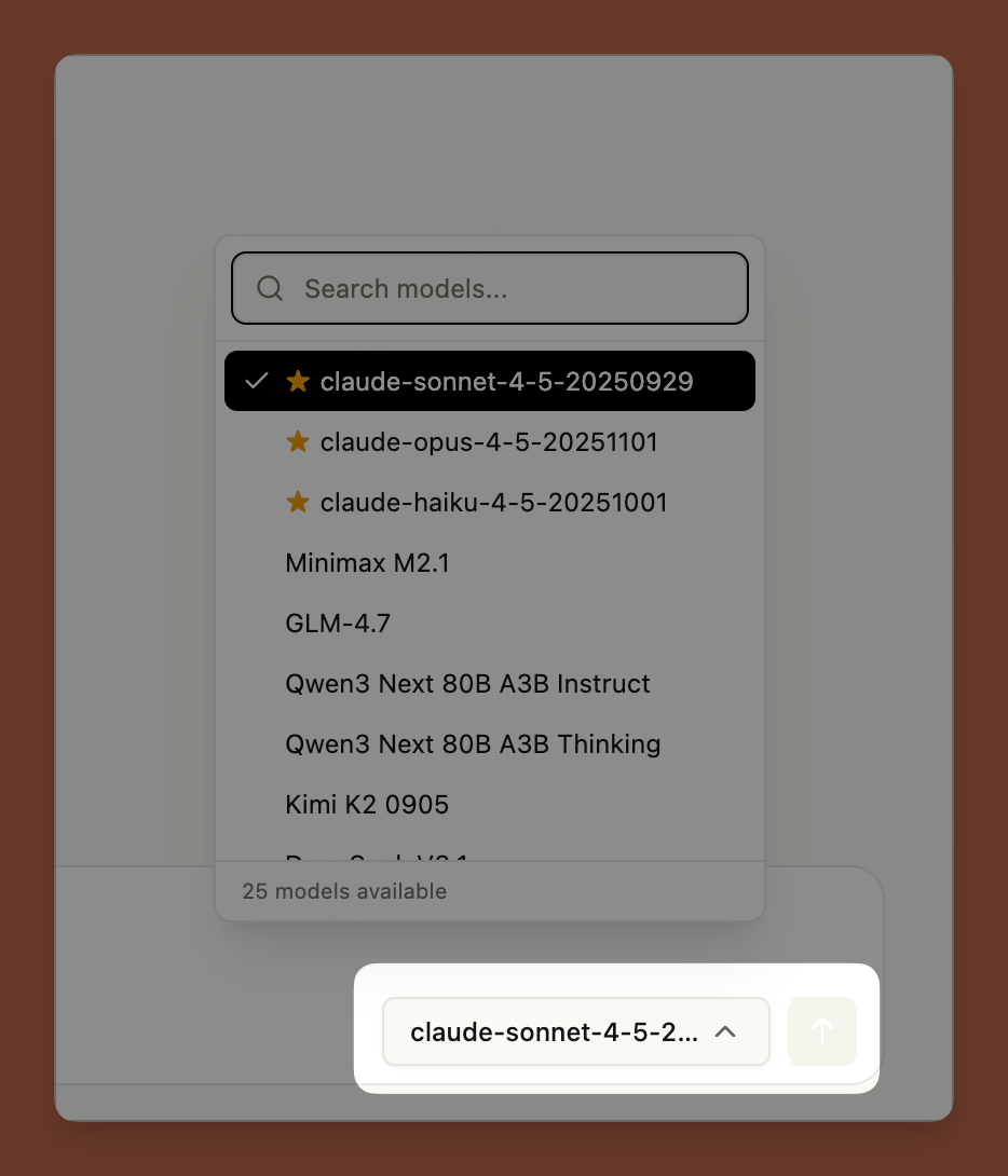 Chat 模式模型选择