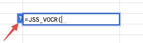 Question mark icon next to the custom function
