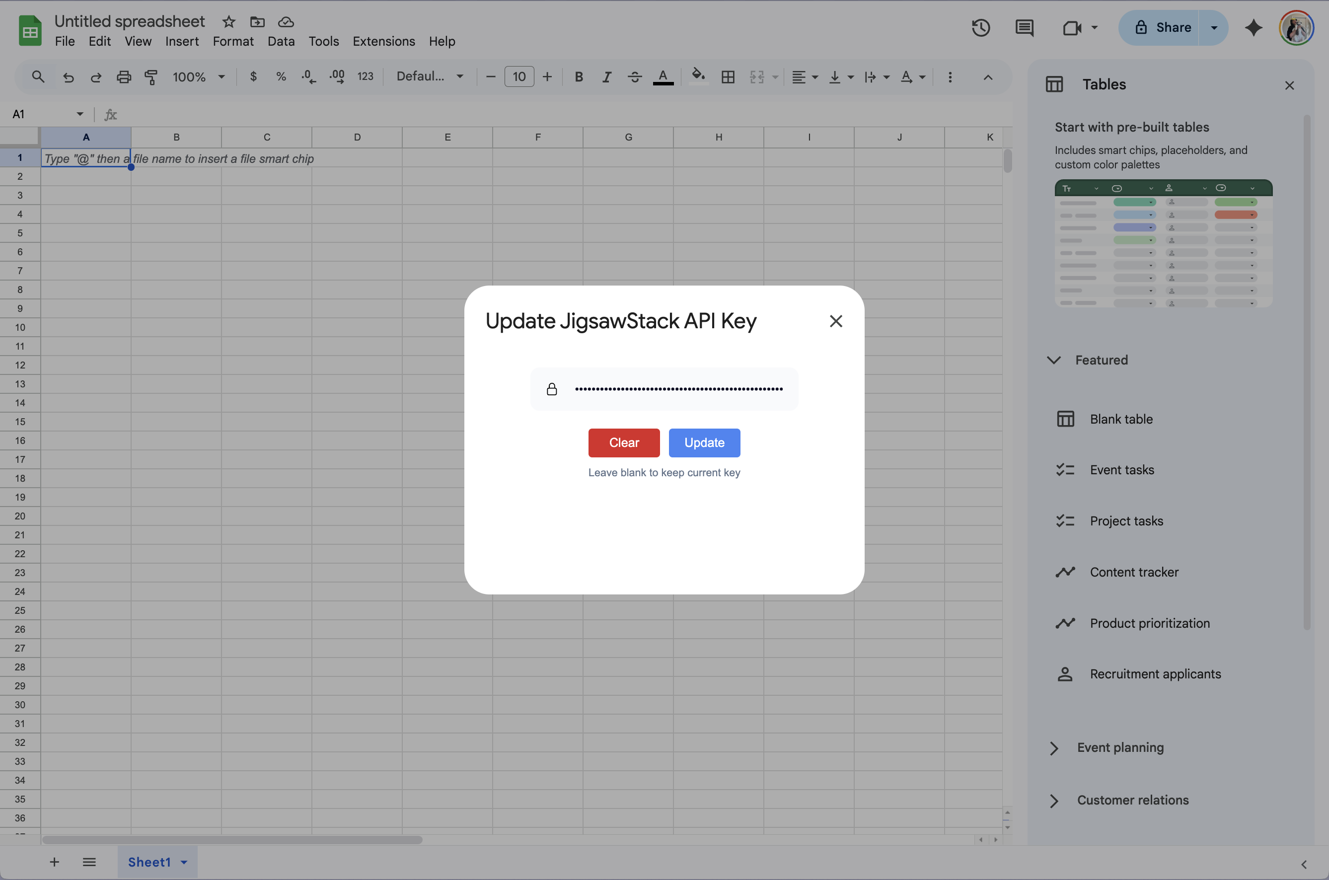 Save API key