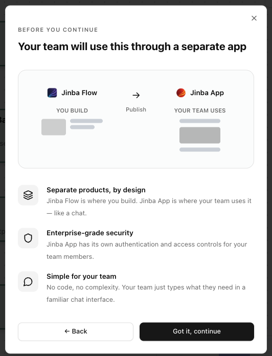 Flow and App relationship screen