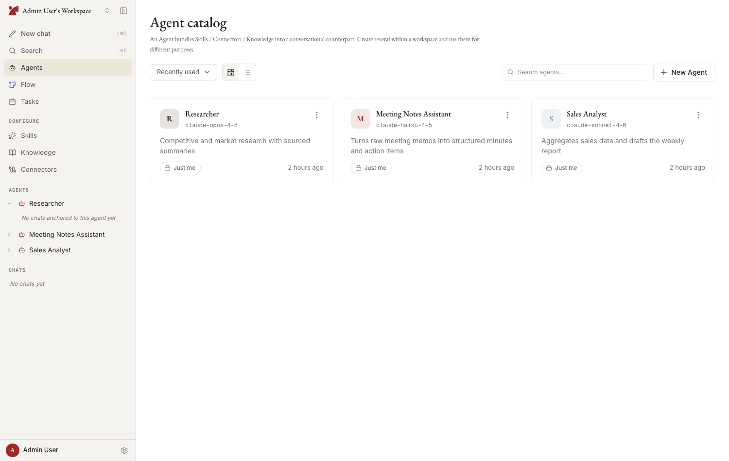 Agent catalog