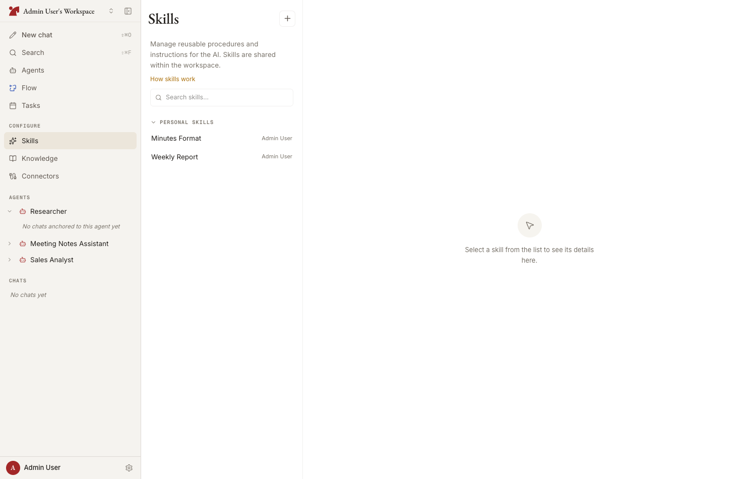 Skills page