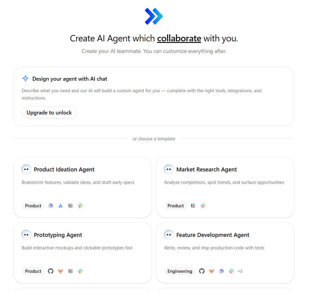 Agent creation templates