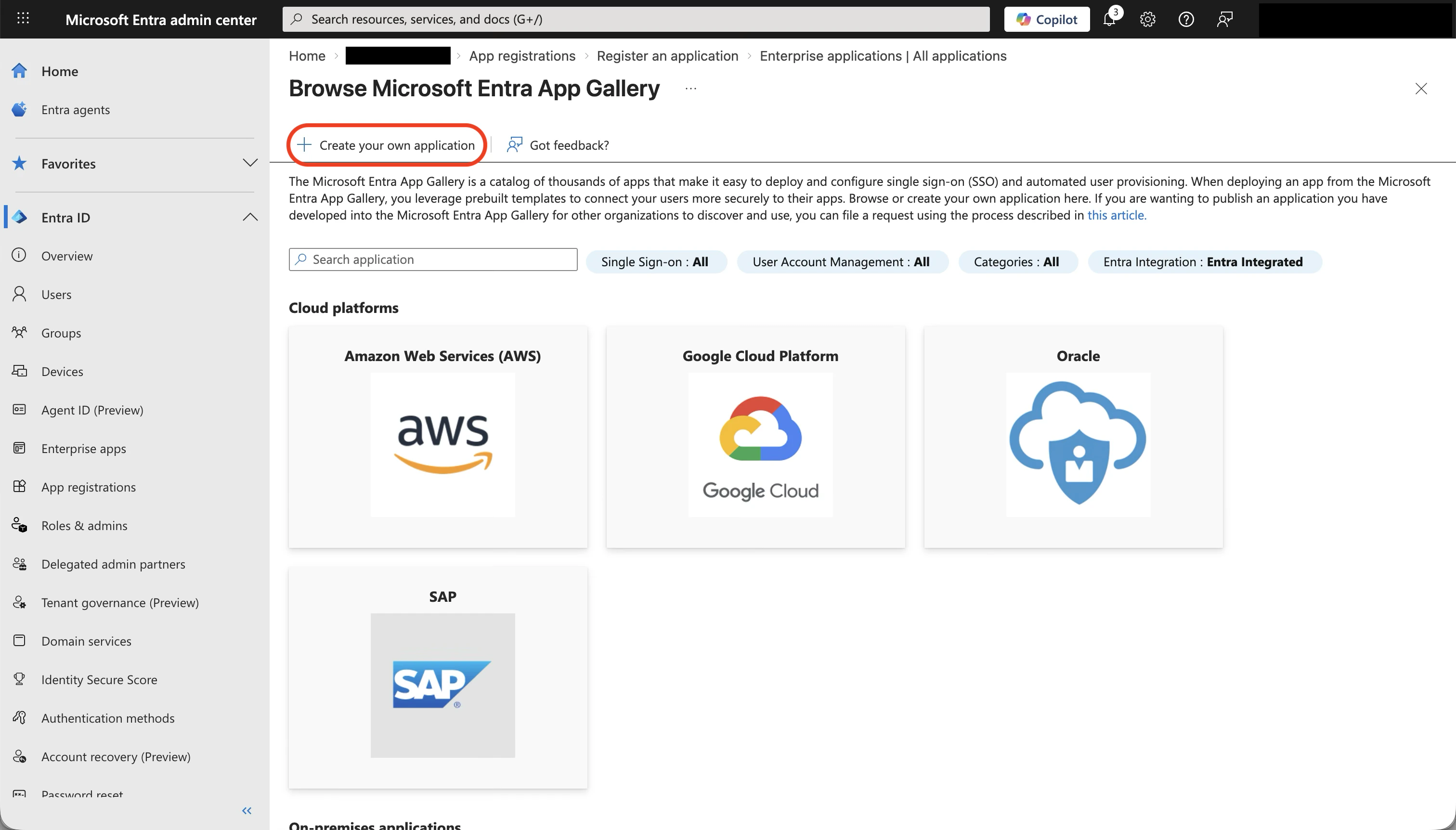 Browse Microsoft Entra App Gallery