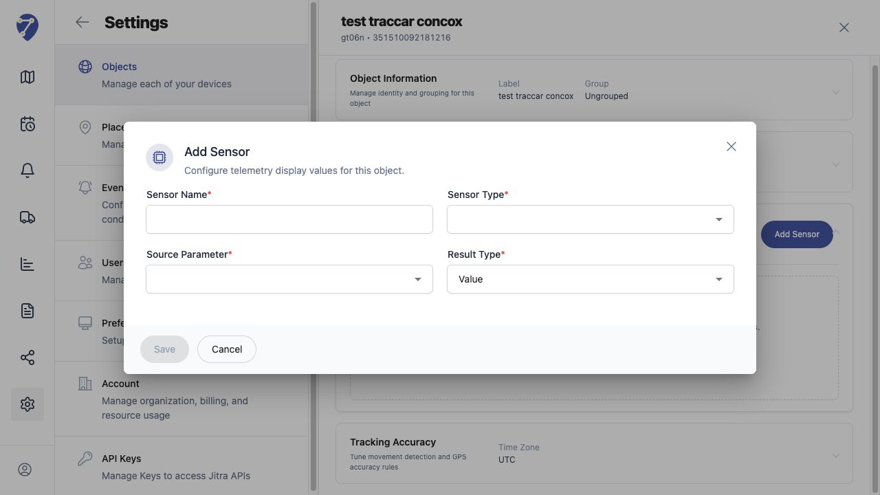 Managing Object Sensors in Jitra staging
