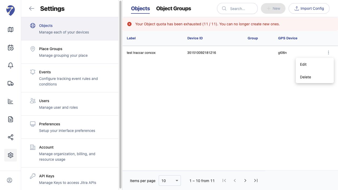 Deleting an Object in Jitra staging