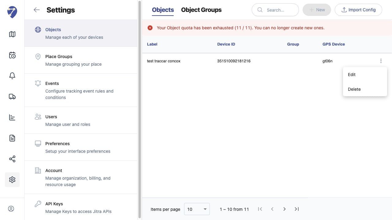 Deleting an Object in Jitra staging