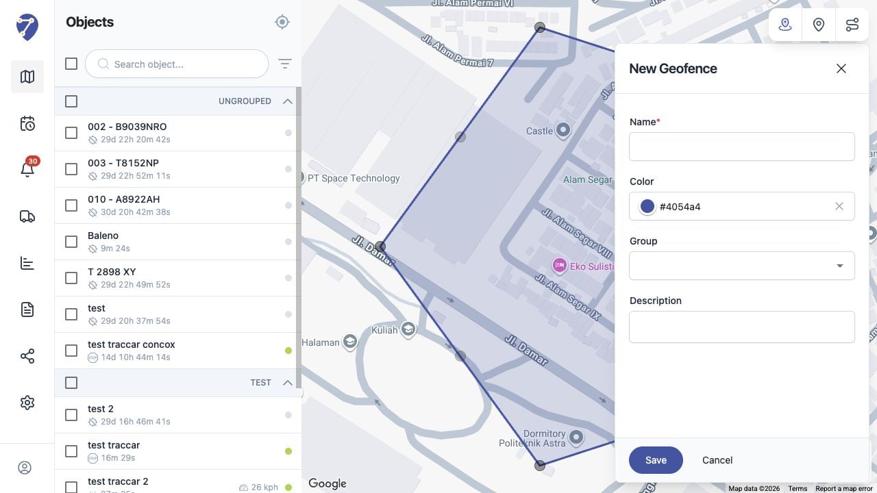 Creating a Geofence in Jitra staging