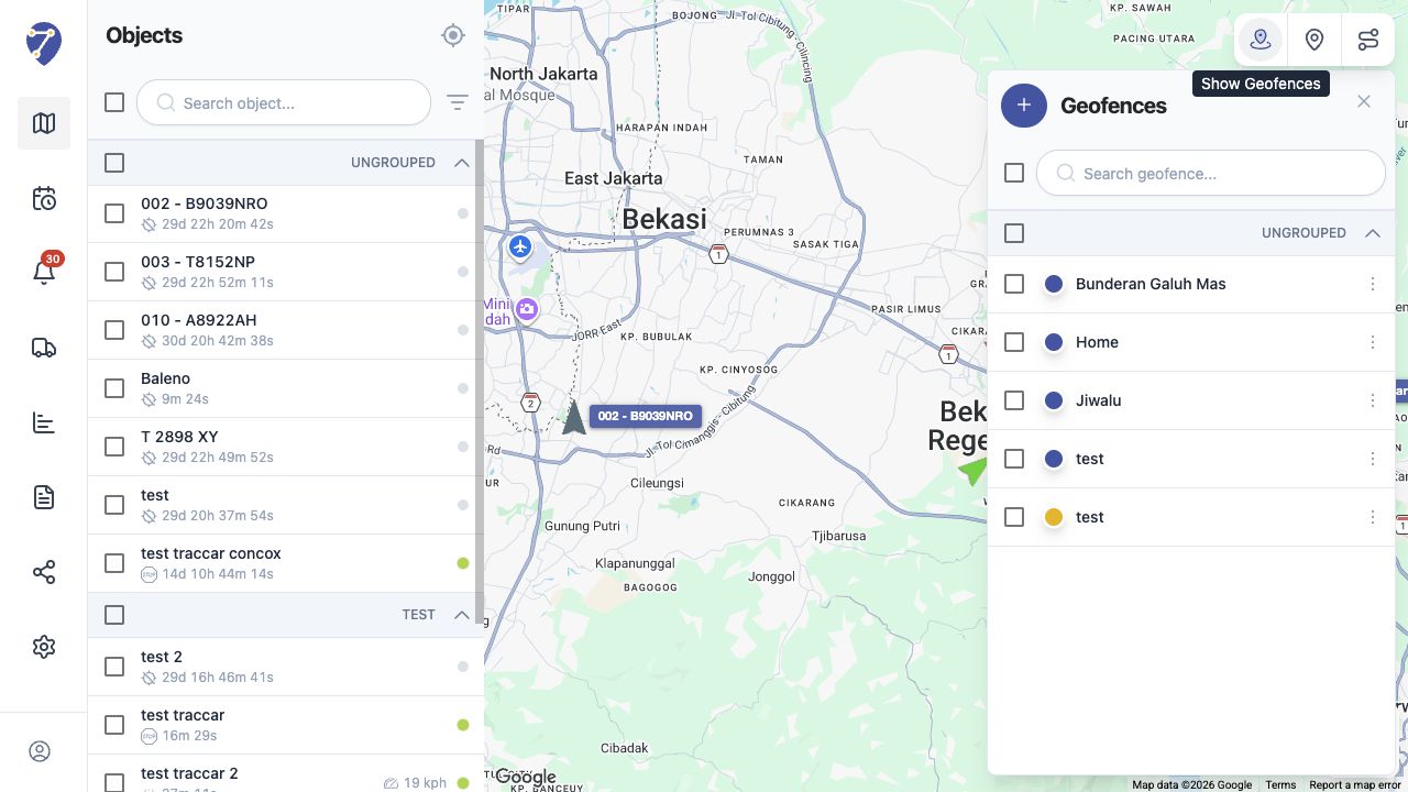 Tampilan Memahami Geofence di Jitra staging