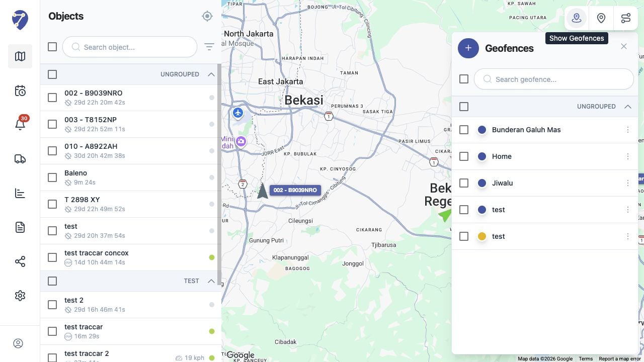 Tampilan Memahami Geofence di Jitra staging