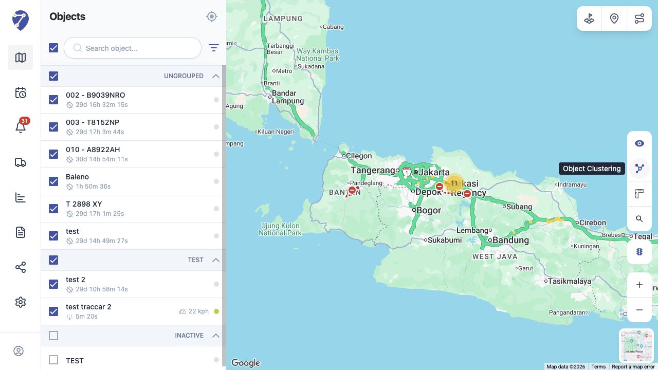 Clustering Objects in Jitra staging
