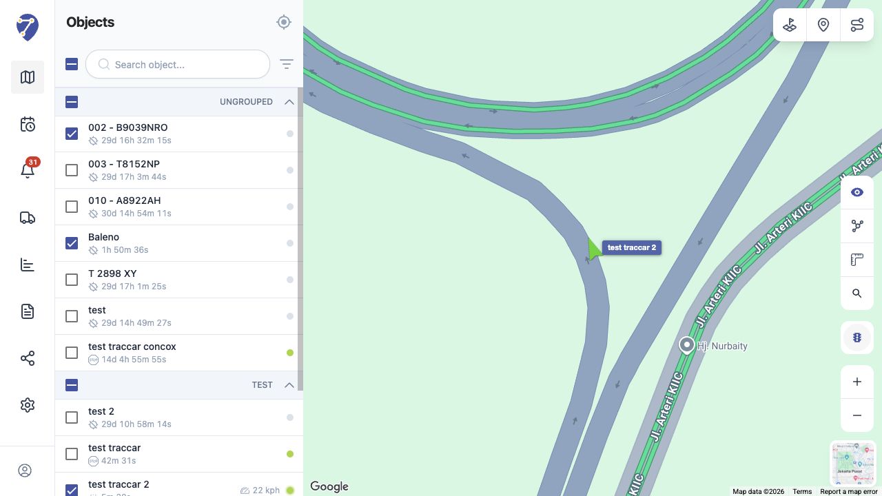 Showing Traffic on the Map in Jitra staging