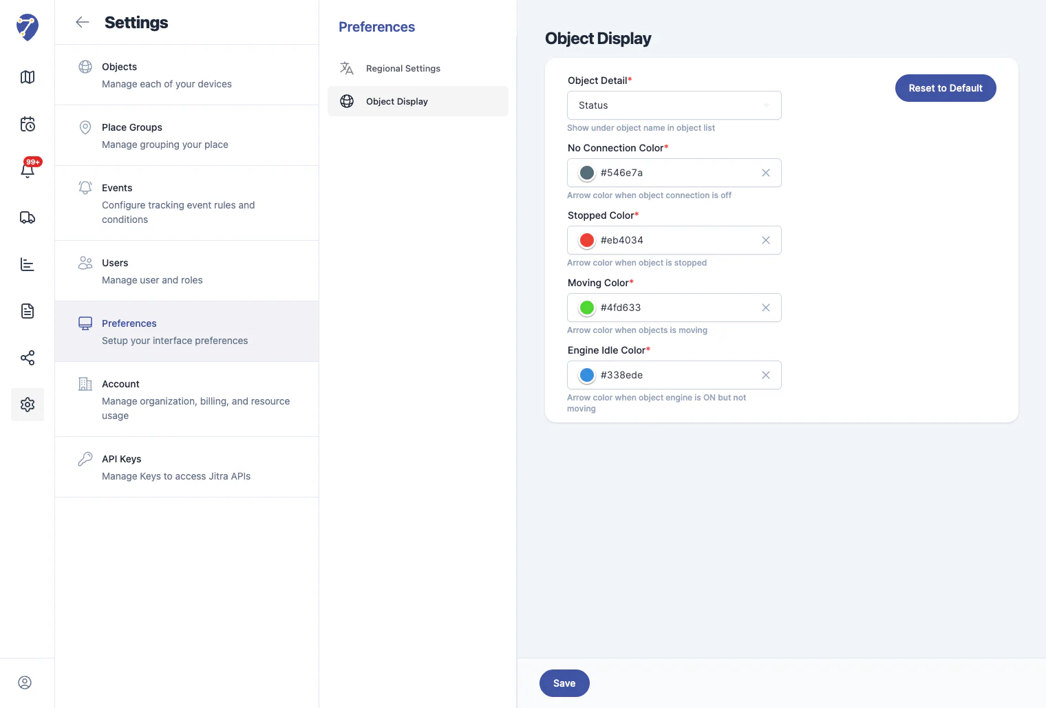 Understanding Object Statuses - Preferences Object Display
