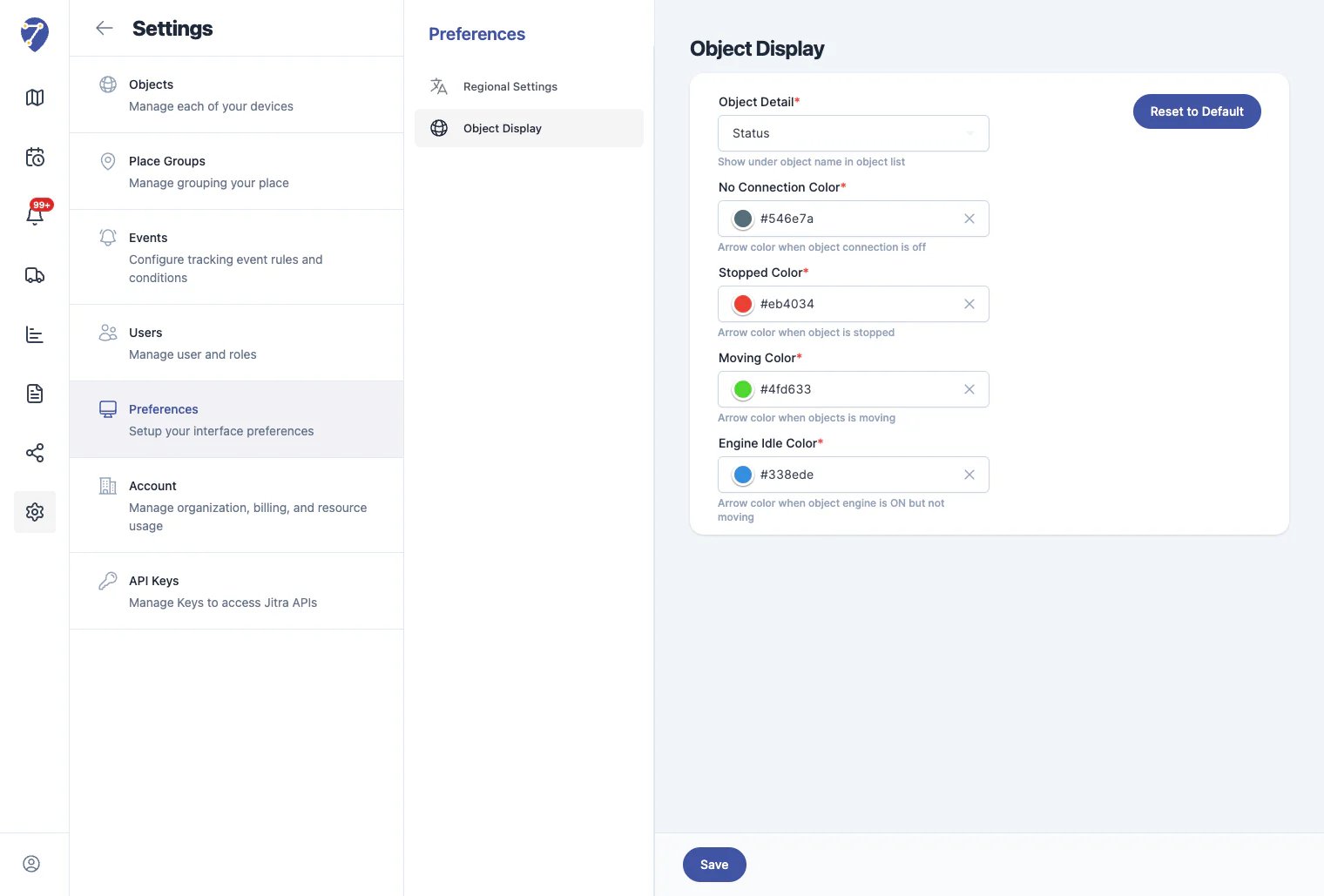 Understanding Object Statuses - Preferences Object Display
