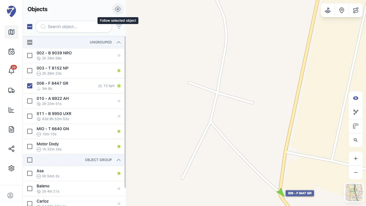 Focused Object and Follow selected object in Jitra Tracking