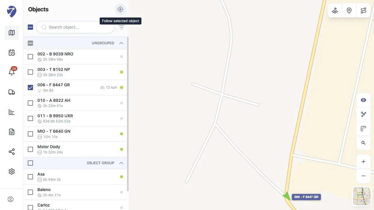 Focused Object and Follow selected object in Jitra Tracking