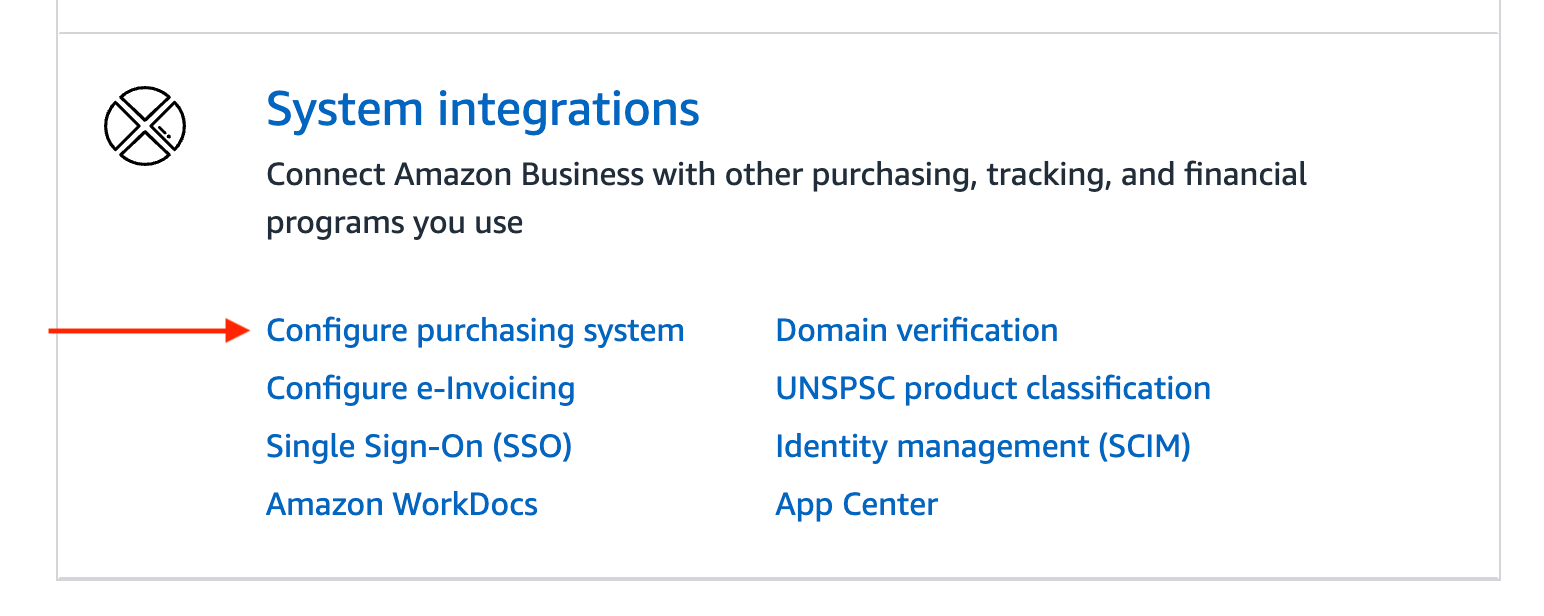 Configure purchasing system