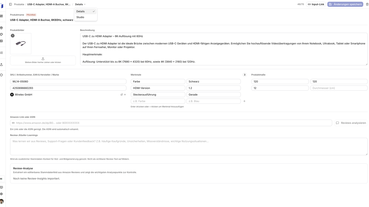 Aktuelle Produktdetailansicht in like.photo