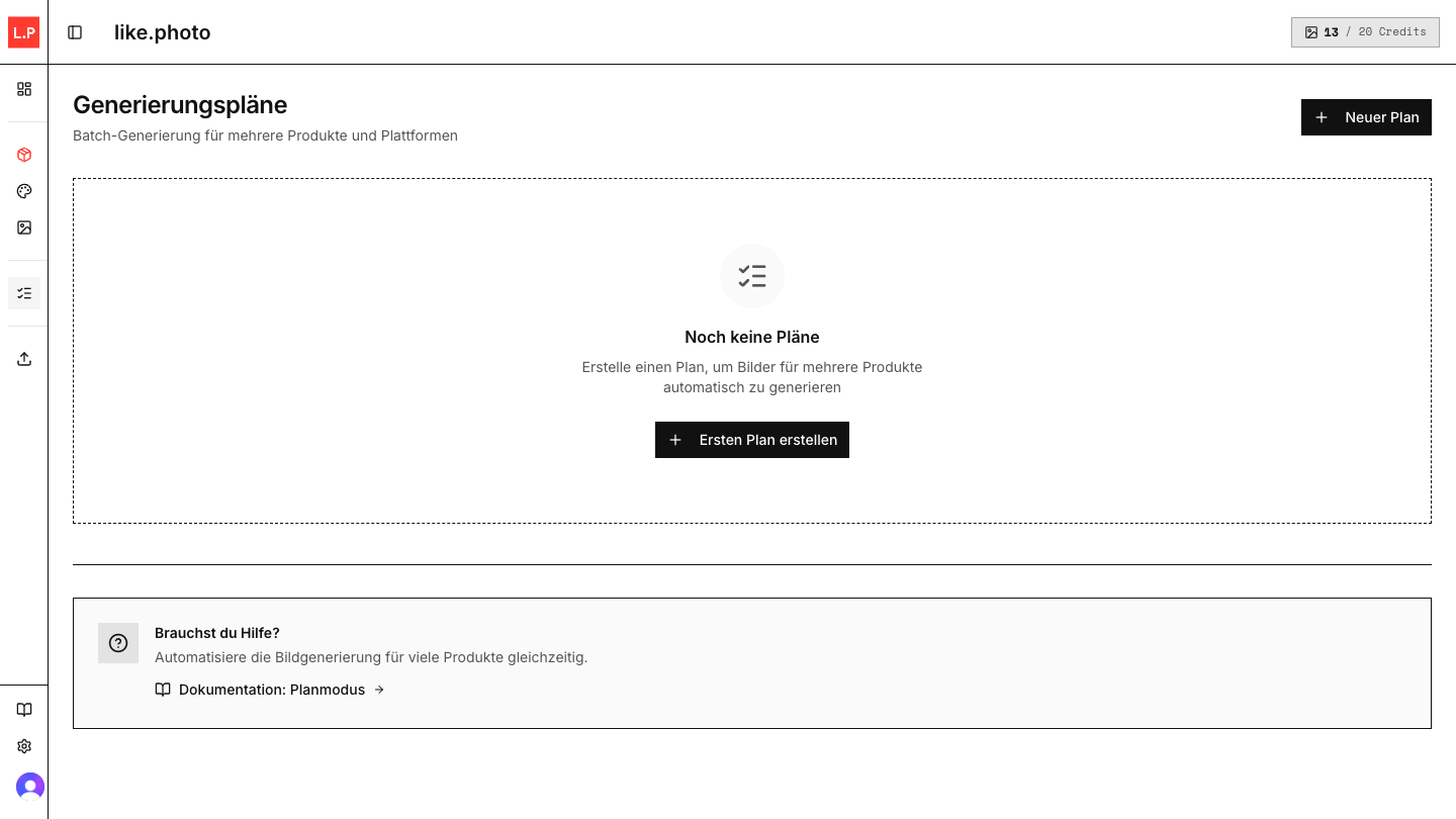 Planmodus Übersicht