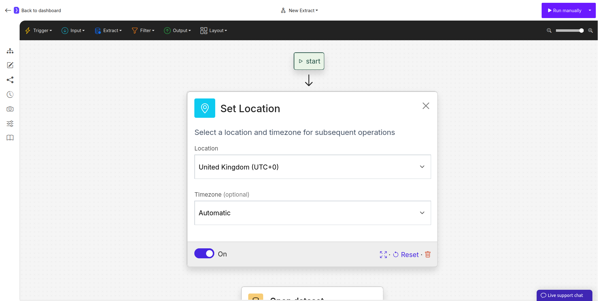 Set Location block UI