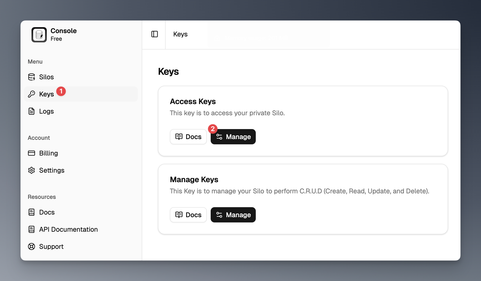 quick start access key